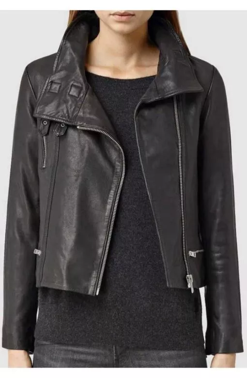 Ming Na Wen Black Leather Jacket - Oskar Jacket