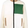 Elite Arón Piper S04 Ep08 White and Green Faux Fur Jacket
