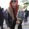 Becky Lynch WWE Black Leather Fur Collar Jacket