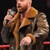 Dean Ambrose WWE Brown Shearling Leather Jacket