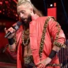 Enzo Amore WWE Leopard Pattern Red Leather Jacket