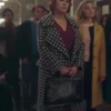 Mary Andrews Riverdale Black and White Wool Trench Coat