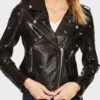 Riverdale S05 Betty Cooper Black Studded Leather Biker Jacket