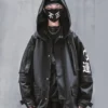 Cyberpunk Techwear Black Cotton Jacket