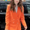 Lily Collins Emily In Paris S03 Orange Suit