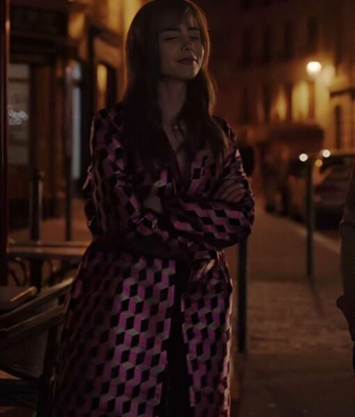 Emily In Paris S03 Emily Cooper Printed Coat