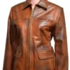 The Hunger Games Katniss Everdeen Real Leather Brown Jacket
