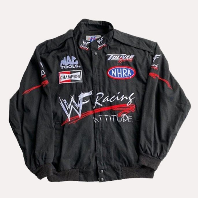 WWF Racing Black Bomber Jacket