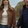The Family Stallone 2023 Jennifer Flavin Suede Brown Jacket
