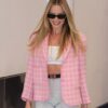 Margot Robbie Barbie 2023 Pink Checkered Blazer