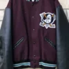 Mighty Ducks Letterman Maroon Varsity Jacket