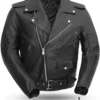 FMC Black Biker Leather Jacket