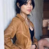 Jenna Ortega Finestkind 2023 Brown Leather Jacket