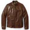 Waxed Natural Pebbled Cowhide Cafe Brown Jacket