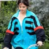Selena Gomez Weekend Blue and Black Jacket