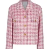 Chanel Pink Gingham Tweed Jacket