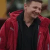 Rennervations 2023 Jeremy Renner Red Hooded Jacket