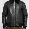 Rowan Trimmed Black Leather Jacket