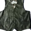 Aces and Eights Total Nonstop Green Leather Vest