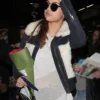 Selena Gomez Suede Leather Fur Jacket
