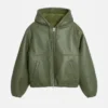 Stussy Work Shearling Leather Green Jacket