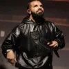 Unisex Drake OVO Black Leather Hoodie