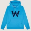 W Initial Letter Blue Pullover Hoodie
