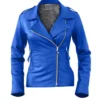 Women Blue Brando Biker Jacket