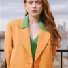 Women Sadie Sink Orange Blazer Jacket