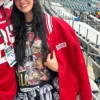 Claire Kittle The Boys Red Varsity Jacket