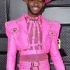 Lil Nas X Grammy Costume Pink Leather Jacket