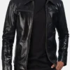 Mystical Zip-Up Black Leather Jacket