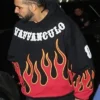 Drake Vaffanculo Flame Black Hoodie