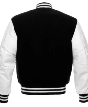 04 BBC Black and White Letterman Varsity Jacket back look