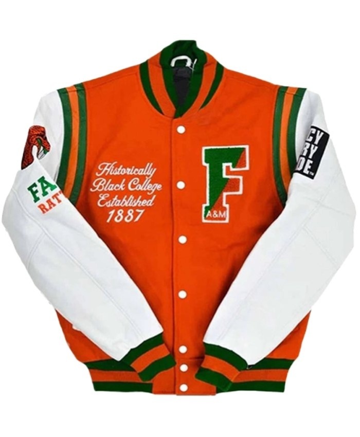Florida A&M University 1887 Orange Varsity Jacket