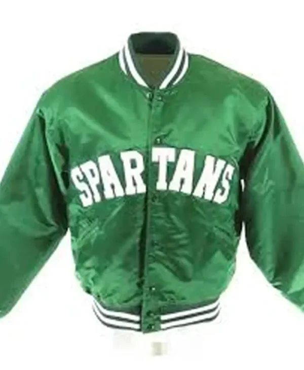 70’s Michigan State Spartans Green Varsity Satin Jacket