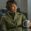 9-1-1 S04 Angela Bassett Mid Length Green Cotton Coat