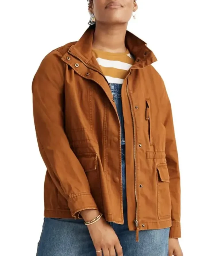 9-1-1 S04 Maddie Kendall Brown Cotton Fabric Jacket