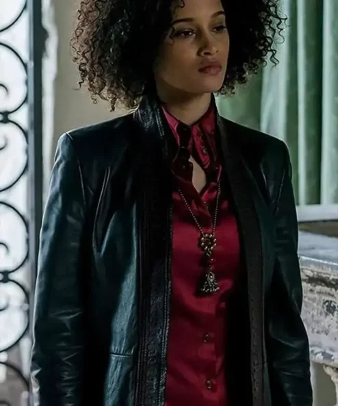 A Discovery of Witches Elarica Johnson Black Leather Coat