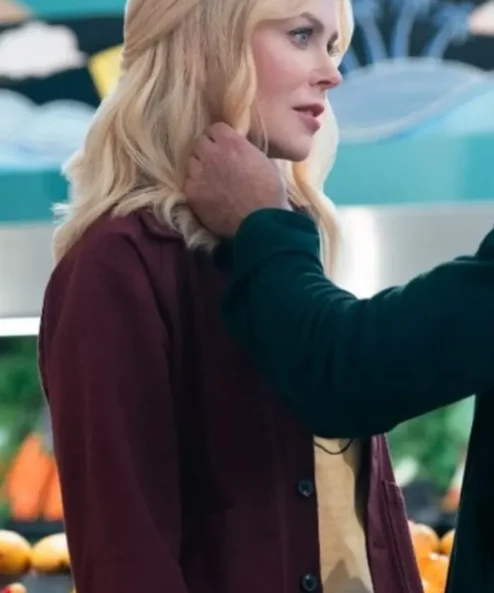 A Family Affair 2024 Nicole Kidman Burgundy Jacket 1