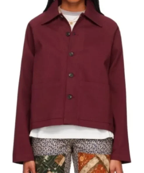 A Family Affair 2024 Nicole Kidman Burgundy Jacket Front