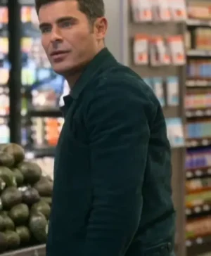A Family Affair 2024 Zac Efron Black Suede Jacket Back