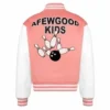 A Few Good Kids Strike Pink Varsity Jacket back look