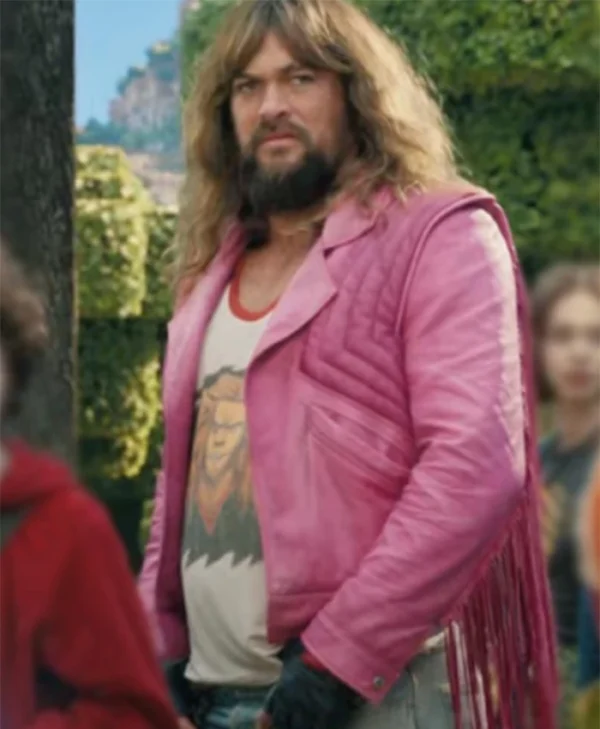 A Minecraft 2025 Jason Momoa Pink Leather Jacket