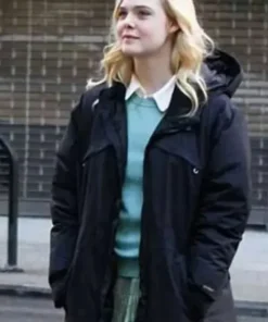 Elle Fanning A Rainy Day In New York Cotton Hooded Coat
