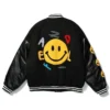 Aap Rocky Awge Smiley Kaptial Acid Black Varsity Jacket back look