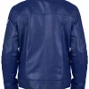 Aaron Paul Need For Speed Blue Leather Jacket
