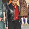 Abby Lift Movie 2024 Black Leather Jacket