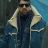 Adam Goldberg The Equalizer S02 Blue Fur Collar Coat
