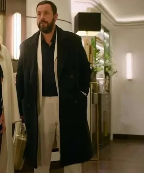 Adam Sandler Murder Mystery 2 Black Wool Coat 1